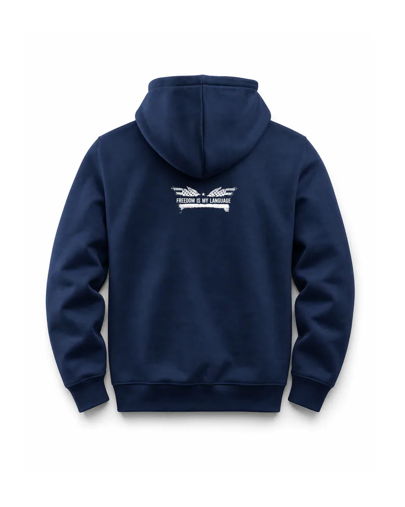 The Architect Hoodie Winged Liberty in Navy, back